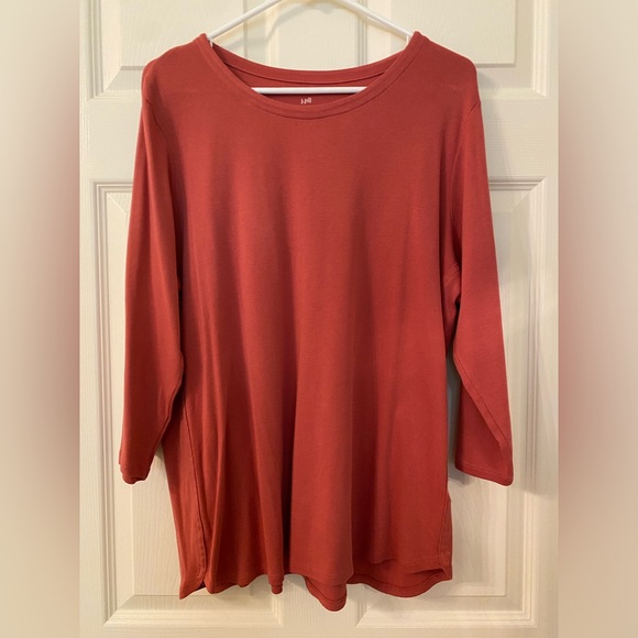 J. Jill Pima 3/4 Sleeve Scoop Neck Tee - Picture 1 of 7
